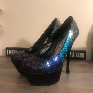 Steve Madden 5.5 heel Sequin high heels EUC